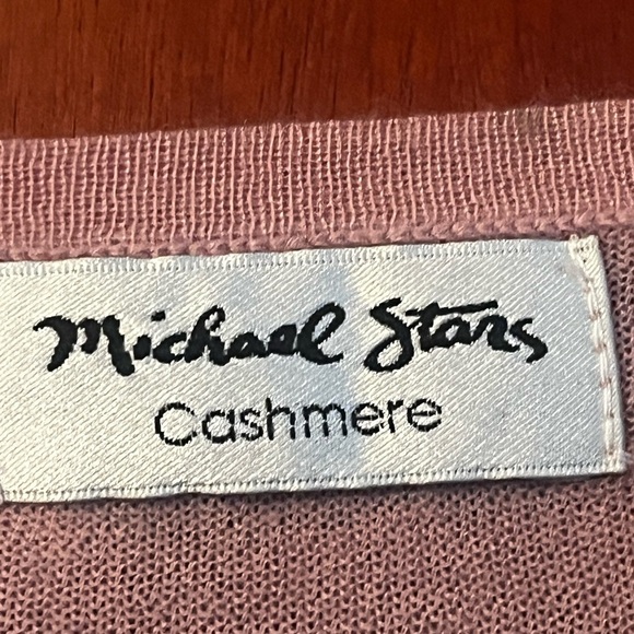 MICHAEL STARS Vivian Surplice 100% Cashmere Sweater In Pink One Size Women - Picture 7 of 10